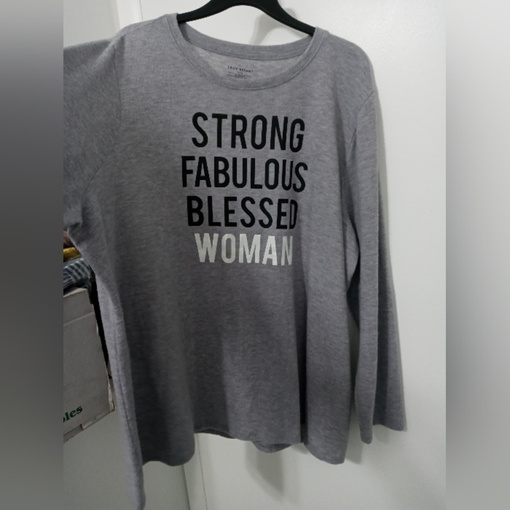Lane Bryant Strong Fabulous Blessed Woman Soft Long Sleeve shirt
